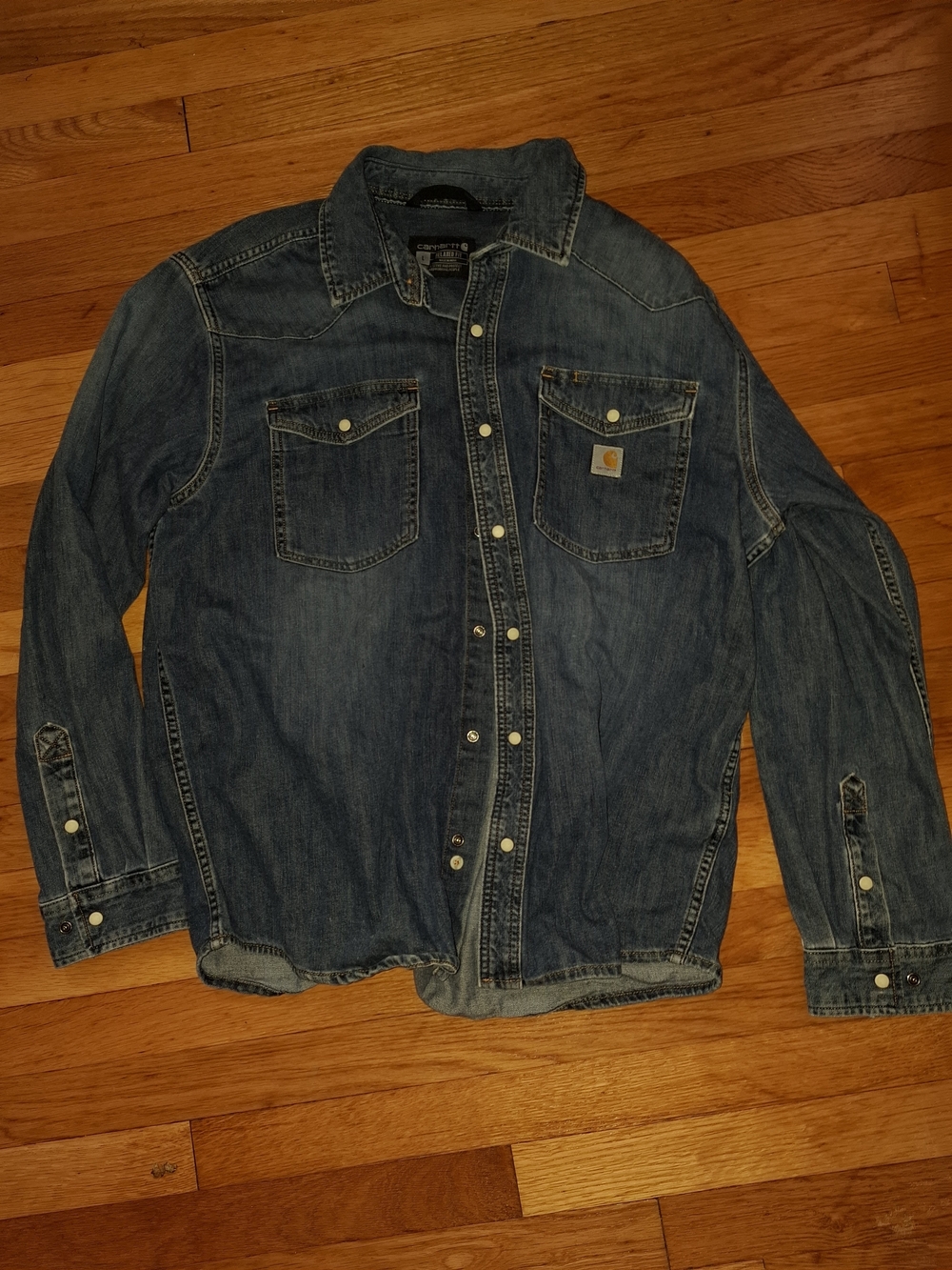 Carhartt Men's Dark Blue Denim Shirt Jacket